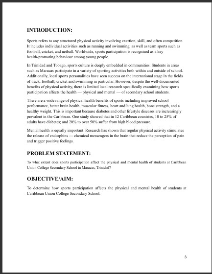 HSB SBA Guide — CUC Secondary